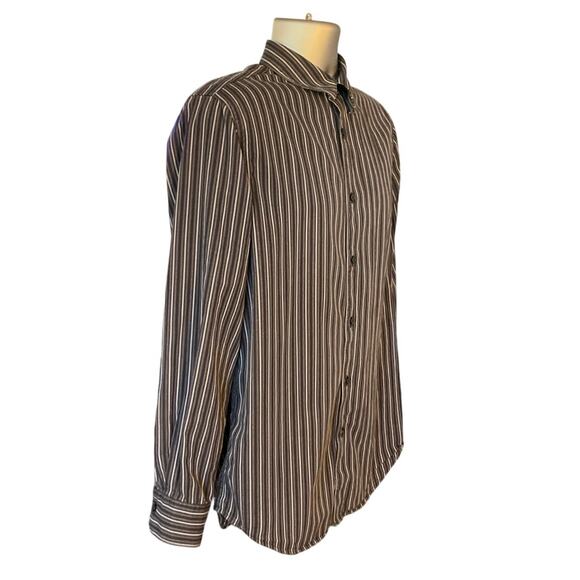 Structure Black Striped Button Down Cotton Classic Casual Career Wear Size M - Picture 2 of 7